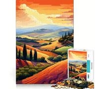 1000 Piece Jigsaw Puzzle Tuscan Hills of Italy Sharp Cut Art Logic Thinking Play Chill Time Play Birthday Fun Gift (50x75cm)