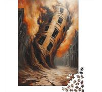 1000 Piece Jigsaw Puzzle, Twisted Reality - Surreal Apocalypse Art, Collapsing Cityscape, 70x50cm/1000pcs, for Adults, Puzzle Lover Present, Winter Home Activity And Time at Home