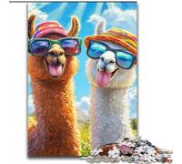 1000 Piece Jigsaw Puzzle Two Alpacas Impossible Jigsaw Puzzles for Adults 50X75CM for Holidays, Birthdays, And Family Game Nights