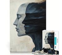 1000 Piece Jigsaw Puzzle Two Faces, One Canvas Fine Edge Craft Brain Skill Play Relax Game Play Christmas Art Gift (38x52cm)
