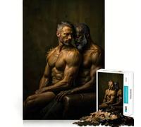 1000 Piece Jigsaw Puzzle Two Gay Men, Intimate Connection Fine Edge Craft Brain Skill Play Relax Game Play Christmas Art Gift (50x75cm)