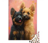 1000 Piece Jigsaw Puzzle, Two German Shepherd Puppies, 70x50cm/1000pcs, for Adults, Gift for Puzzle Lovers, Family Activity And Quiet Weekends