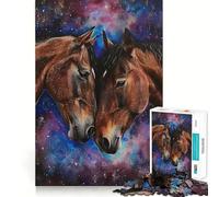 1000 Piece Jigsaw Puzzle Two Horses In Love Fine Edge Craft Brain Skill Play Relax Game Play Christmas Art Gift(38x26cm)