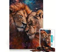1000 Piece Jigsaw Puzzle Two Lions In Love Neat Edge Decor Problem Solve Fun Easy Time Fun Xmas Decor Gift (38x52cm)