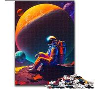 1000-Piece Jigsaw Puzzle Universe Planet Astronaut cardboard Jigsaw size 26x38cm for Family And Friends, Suitable for Ages 14+