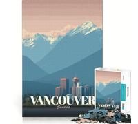 1000 Piece Jigsaw Puzzle Vancouver Canada Cityscape Travel Poster Sharp Cut Art Logic Thinking Play Chill Time Play Birthday Fun Gift (38x52cm)