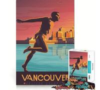 1000 Piece Jigsaw Puzzle Vancouver Travel Poster Fine Edge Craft Brain Skill Play Relax Game Play Christmas Art Gift (38x52cm)