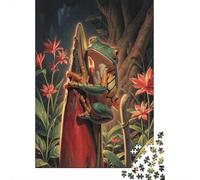 1000 Piece Jigsaw Puzzle, Vibrant Frog on A Red Log, 38x26cm/1000pcs, for Adults, Shared Puzzle Activity, Relaxing Evenings And Time Together