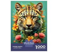 1000 Piece Jigsaw Puzzle Vibrant Leopard Illustrati Puzzle for Adults Toy Wall Decor Precision Cutting Unique Birthday And Xmas Gifts 38x26cm/1000pcs