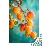 1000 Piece Jigsaw Puzzle, Vibrant Ripe Apricots on Branch Cinematic Art, 52x38cm/1000pcs, for Adults, Thoughtful Gift Idea, Screen-Free Leisure And Time at Home