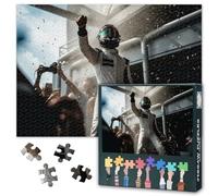 1000 Piece Jigsaw Puzzle - Victory Racing Car Driver Celebrating on the Podium Paintings, 50x70 cm Complex Artwork Parlour Games, Jigsaw Puzzles, Family Challenge Night