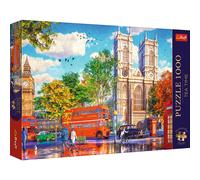 Trefl View Of London - 1000 Piece Jigsaw Puzzles for Adults & Children Aged 12+ - Tea Time Big Ben Red Bus Westminster Abbey Puzzle