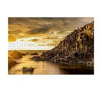 1000 Piece Jigsaw Puzzle View Of The Giant'S Causeway In Northern Ireland At Sunset With A Wooden Jigsaw Puzzles Home Wall Decor Adult Puzzles Educational Games Diy Puzzle