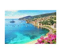 1000 Piece Jigsaw Puzzle Villefranche Sur Mer, Cote D'Azur, French Riviera, France Water City Sustainable Puzzle For Adults Gift Puzzles For Adults Family Games Family Fun Puzzle For Adult