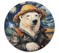 1000 Piece Jigsaw Puzzle Vincent Van Gogh Polar Bear 1000Pc Adults Round Jigsaw Puzzle for Mother'S Day, Birthdays, Christmas (Size 67.5x67.5cm)