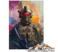 1000 Piece Jigsaw Puzzle Warrior in Red Gaze Puzzle For Teenagers Pattern Assembly Train Your Brain And Hands Gifts for Friends And Family (38x26cm/1000pcs)