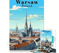 1000 Piece Jigsaw Puzzle Warsaw Poland Travel Fine Edge Craft Brain Skill Play Relax Game Play Christmas Art Gift(38x26cm)