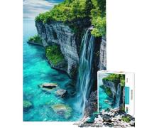 1000 Piece Jigsaw Puzzle Waterfall Cliffside Adult Jigsaw Puzzle Brain Teaser Game Wall Decoration Unique Birthday And Xmas Gifts (Size 38x26cm)