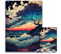 1000 Piece Jigsaw Puzzle Waves of The Sunset Wooden Jigsaw Puzzles for Adults Brain Challenge Gift, Educational Activity for Teenagers 50x75CM/19.68x29.52inch