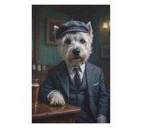 1000 Piece Jigsaw Puzzle, West Highland Terrier Dog in Suit at the Pub