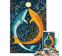 1000 Piece Jigsaw Puzzle Whale Dance Under The Moon Adult Jigsaw Puzzle Brain Teaser Game Wall Decoration Unique Birthday And Xmas Gifts (Size 50x75cm)