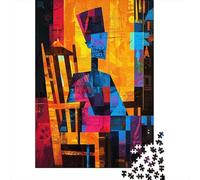1000 Piece Jigsaw Puzzle, Whistler’s Mother Reimagined - Geometric Abstract Expressionism, 52x38cm/1000pcs, for Adults, Puzzle Lover Present, Winter Home Activity And Time at Home