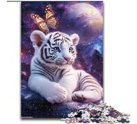 1000-Piece Jigsaw Puzzle White Tiger Wooden Puzzles 50X75CM Perfect for Teenagers, Family Bonding, Brain Teaser & DIY Home Decor Gift