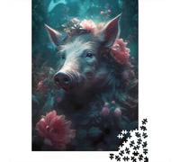 1000 Piece Jigsaw Puzzle, Wild Boar Enchanted Place, 52x38cm/1000pcs, for Adults, Winter Indoor Activity, Weekend Downtime And Time at Home