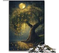 1000-Piece Jigsaw Puzzle Willow Tree Under The Moon Jigsaw Puzzles Family Game Night Challenging And Rewarding Visual Experience (Size 50x75cm)
