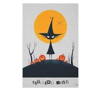 1000 Piece Jigsaw Puzzle, Witching Hour - Cute Halloween Witch Art