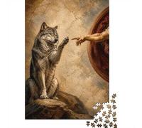 1000 Piece Jigsaw Puzzle, Wolf And God's Hand, 52x38cm/1000pcs, for Adults, Thoughtful Gift Idea, Screen-Free Leisure And Time at Home