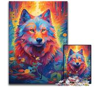 1000 Piece Jigsaw Puzzle Wolf Art Series Style Wooden Jigsaw Puzzles for Adults Birthday Gift Idea Challenging Brain Teaser Game 1000 PCS(75x50cm)