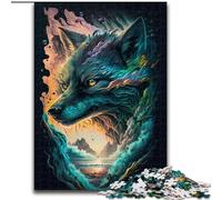 1000 Piece Jigsaw Puzzle Wolf Enchanted Forest Made of Wood, Ideal for Home & Office Decor, for Birthday 50x75cm Adult & Family Activity, DIY Home Decor Gift