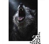 1000 Piece Jigsaw Puzzle, Wolf Howling with Mouth Open, 52x38cm/1000pcs, for Adults, Family Activity And Cosy Winter Evenings