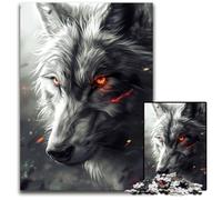 1000 Piece Jigsaw Puzzle Wolf Piercing Gaze Impossible Jigsaw Puzzles for Adults for Teenager & Families Perfect DIY Decor & BrainTeasing Challenge 1000 PCS(75x50cm)