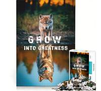 1000 Piece Jigsaw Puzzle Wolf Reflection - Grow Into Greatness Practical Game Parent-child Interaction Artists Collection Fine Art 50x75cm
