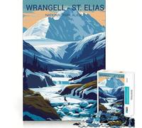 1000 Piece Jigsaw Puzzle Wrangell St Elias Neat Edge Decor Problem Solve Fun Easy Time Fun Xmas Decor Gift (50x75cm)