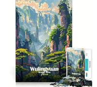 1000 Piece Jigsaw Puzzle Wulingyuan Scenic Area, China Fine Edge Craft Brain Skill Play Relax Game Play Christmas Art Gift (38x52cm)