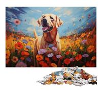 1000 Piece Jigsaw Puzzle Yellow Labrador Retriever Impossible Jigsaw Puzzles for Adults Relaxing Entertainment Home Decor 1000 PCS(75x50cm)