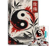 1000 Piece Jigsaw Puzzle, Yin Yang Symbol with Bamboo and Mountain