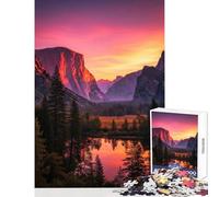 1000 Piece Jigsaw Puzzle Yosemite Valley Sunset Landscape Puzzles for Teenagers For Family Fun Parent-child Interaction Beautiful Design Game (38x26cm)
