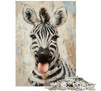 1000 Piece Jigsaw Puzzle Zebra's Playful Gaze Puzzle For Teenagers Pattern Assembly Train Your Brain And Hands Gifts for Friends And Family (75x50cm/1000pcs)