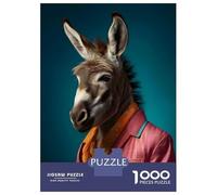 1000 Piece Jigsaw Puzzles- 80s Style Donkey Teenager Puzzles Brain Teaser Game Stress Reliever Deal As Gifts for The Whole Family 52x38cm/1000pcs