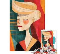 1000 Piece Jigsaw Puzzles A Happy Blond Woman Interesting Brain Challenge Durable Fragments Not Easy Bend Elegant Birthday Gifts Idea (Size 38x26cm)