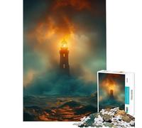 1000 Piece Jigsaw Puzzles A Lighthouse And Stormy Se Interesting Brain Challenge Durable Fragments Not Easy Bend Elegant Birthday Gifts Idea (Size 50x75cm)