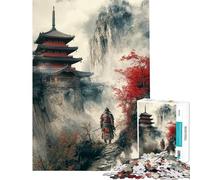 1000 Piece Jigsaw Puzzles A Lone Samurai Warrior for Birthday, Chrismas Wall Decoration Educational Toy for And 14 Years And over (38x26cm)