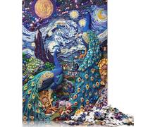 1000 Piece Jigsaw Puzzles A Pair of Peacocks Abstrac Jigsaw Puzzles for Adults Woodenboard Puzzles Challenging To Complete But Fun And Humorous 1000pcs (75x50cm)