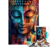 1000 Piece Jigsaw Puzzles Abstract Buddha Portrait Interesting Brain Challenge Durable Fragments Not Easy Bend Elegant Birthday Gifts Idea (Size 38x52cm)