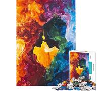 1000 Piece Jigsaw Puzzles Abstract Couple Painting Interesting Brain Challenge Durable Fragments Not Easy Bend Elegant Birthday Gifts Idea (Size 50x75cm)