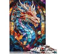 1000 Piece Jigsaw Puzzles Abstract Dragon Creative Square Wooden Jigsaw Puzzles for Adults 1000pcs (75x50cm)